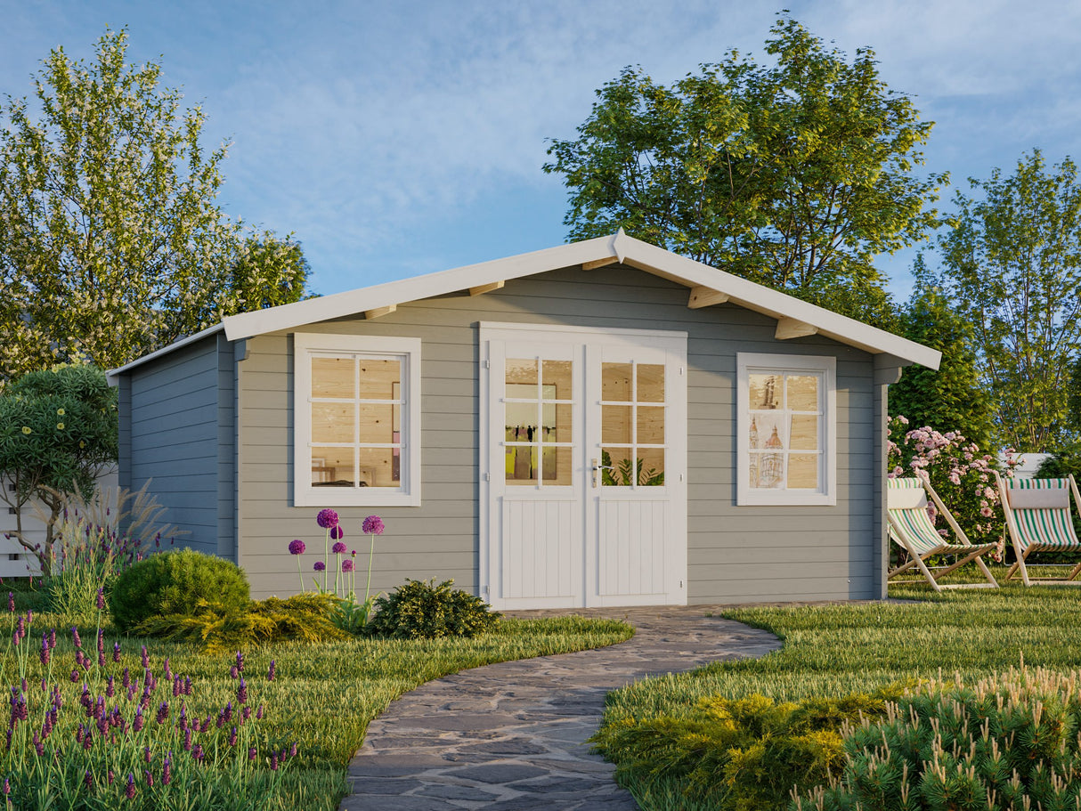 Klara L (5x3,8m | 17,0m² | 28mm) Alle 2,5m korkea hirsimökki