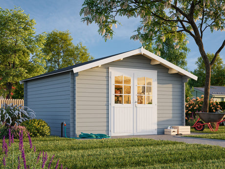Lotta L (4x4m | 13,9m² | 34mm) Perinteinen neliönmuotoinen pihamökki