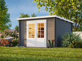 Ella (3,2x3,2m | 8,7m² | 28mm) Moderni tasakattoinen puutarhamökki