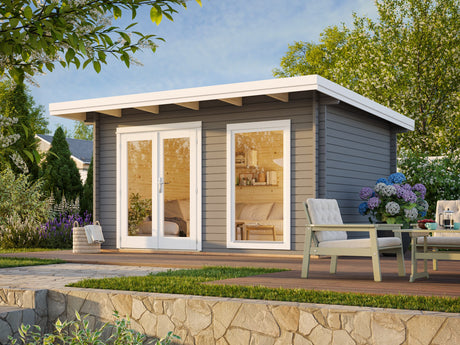 Heidi S (4,1x3m | 11,7m² | 44mm) Moderni kevyt pihamökki