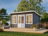 Lisa S (4x3m | 11,5m² | 34mm) Pulpettikattoinen kevythirsinen piharakennus