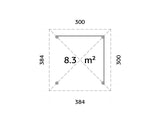 Bianca 102 (3x3m | 8,3m²) kulmahuvimaja sälekaihdinseinillä