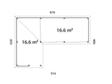 Lenna 420/720 (9x6m | 33,2m²) Lasinen piharakennus liukuovilla (Saatavana tuplalasilla)