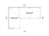 Lenna 421/721 (9x6m | 33,2m²) Lasinen piharakennus liukuovilla (Saatavana tuplalasilla)
