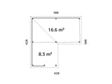 Lenna 423/723 (6x6m | 24,9m²) Lasinen piharakennus liukuovilla (Saatavana tuplalasilla)