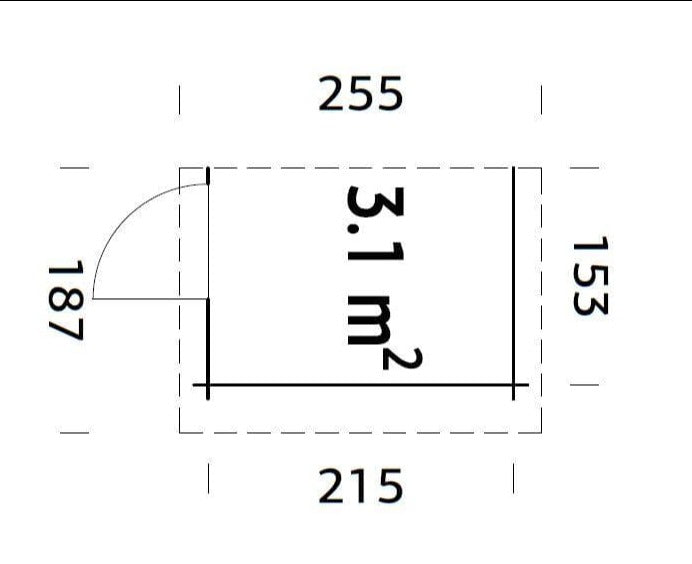 Lisävarastohuone (2,15x1,5m | 3,1m² | 28mm) Kesämökin laajennusyksikkö