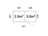 Leif L (3,7x1,7m | 3,0+2,9m²) Käytännöllinen puutarhavaja