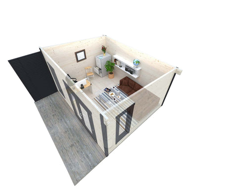 Grace (4,4x3,5m | 14,5m² | 56mm) Liimapuinen piharakennus