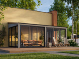Lumi M (5,8x3 m | 16,2 m² | 120x120 mm) Moderni kiinteä lasipaviljonki pihaan