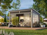 Saga S (4,2x3 m | 11,6 m² | 120x120 mm) Kompakti erillinen lasipuutarha tai kesähuone pihaan