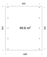 Karl XL (6,0x7,6m | 40,6m²) Tasakattoinen kahden auton autokatos tai suuri paviljonki