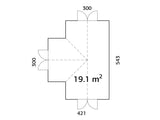 Emilia 19,1 m2 (4,2x5,4m|18mm) Kasvihuone - tehtaalla maalattu