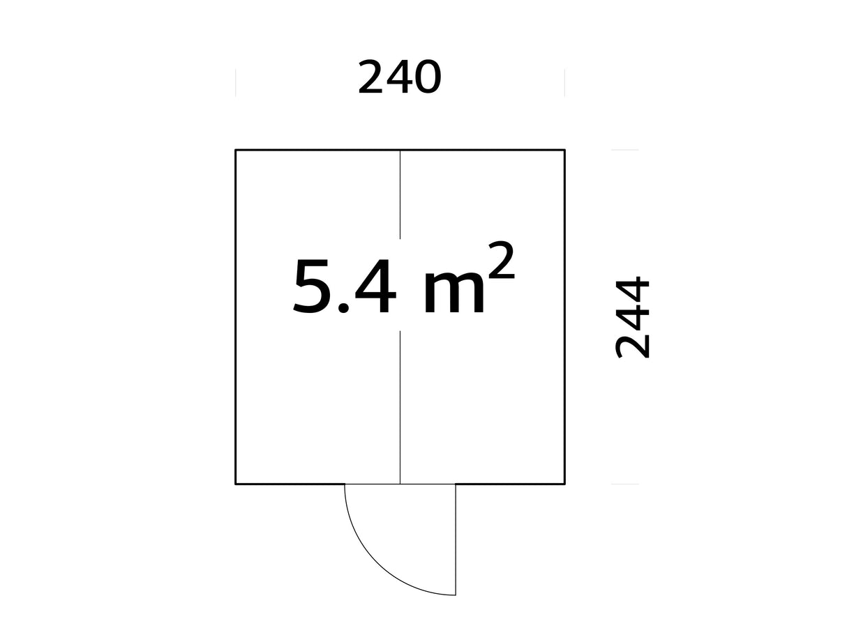 Emilia 5,4 m2  (2,4x2,4m|18mm)  Kasvihuone - tehtaalla maalattu
