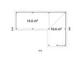 Lenna 420/720 (9x6m | 33,2m²) Lasinen piharakennus liukuovilla (Saatavana tuplalasilla)