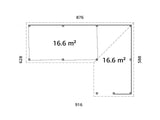Lenna 421/721 (9x6m | 33,2m²) Lasinen piharakennus liukuovilla (Saatavana tuplalasilla)