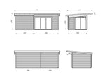Andrea L (6,9x3m | 11,2+7,9m² | 44mm) piharakennus liukuovilla (saatavana kaksilasitus)