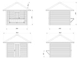 Bianca 104 (3x3m | 8,3m²) kioski lukittavalla luukulla