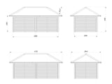 Bianca 109 (6x3m | 16,6m²) suuri kulmapaviljonki sälekaihdinseinillä