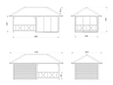 Bianca 203/503 (6x3m | 16,6m²) piharakennus huvimajalla (saatavana tuplalasilla)