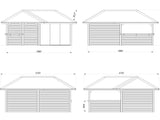 Bianca 209/509 (6x6m | 24,9m²) kulmapiharakennus ulkokeittiöalueella (saatavana tuplalasilla)