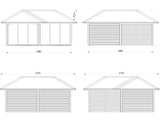 Bianca 213/513 (6x6m | 24,9m²) piharakennus liukuovilla (saatavana tuplalasilla)