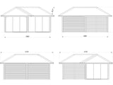 Bianca 214/514 (6x6m | 24,9m²) piharakennus liukuovilla (saatavana tuplalasilla)