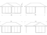 Bianca 223/523 (6x6m | 24,9m²) piharakennus liukuovilla (saatavana tuplalasilla)