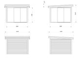 Lenna 401/701 (3x3m | 8,3m²) Lasinen piharakennus liukuovilla (Saatavana tuplalasilla)