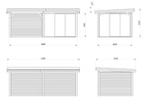 Lenna 405/705 (6x3m | 16,6m²) Lasinen piharakennus liukuovilla (Saatavana tuplalasilla)
