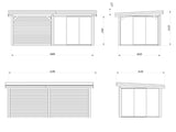 Lenna 406/706 (6x3m | 16,6m²) Lasinen piharakennus liukuovilla (Saatavana tuplalasilla)