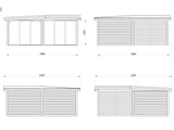 Lenna 413/713 (6x6m | 24,9m²) Lasinen piharakennus liukuovilla (Saatavana tuplalasilla)