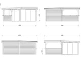 Lenna 423/723 (6x6m | 24,9m²) Lasinen piharakennus liukuovilla (Saatavana tuplalasilla)