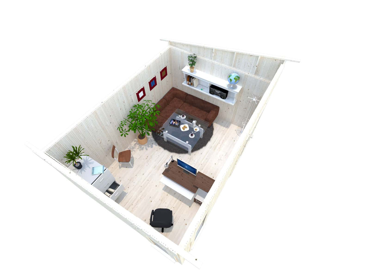 Simone (4,5x3,3m | 13,6m²) Moderni pohjoismainen vierasmaja