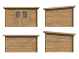 Alice M (3,6x3m | 9,0m² | 28mm) painekyllästetty puutarhavaja kaksoisovilla