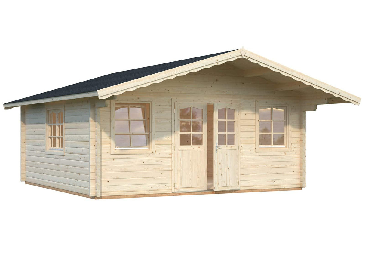 Helena XL (5,3x5,3m | 24,6m² | 70mm) Perinteinen kevythirsimökki